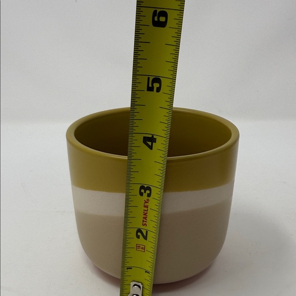 Olive and Beige Ceramic Planters/Bowls   4x4” Brand New  Set of 2-Home Decor - Picture 11 of 11